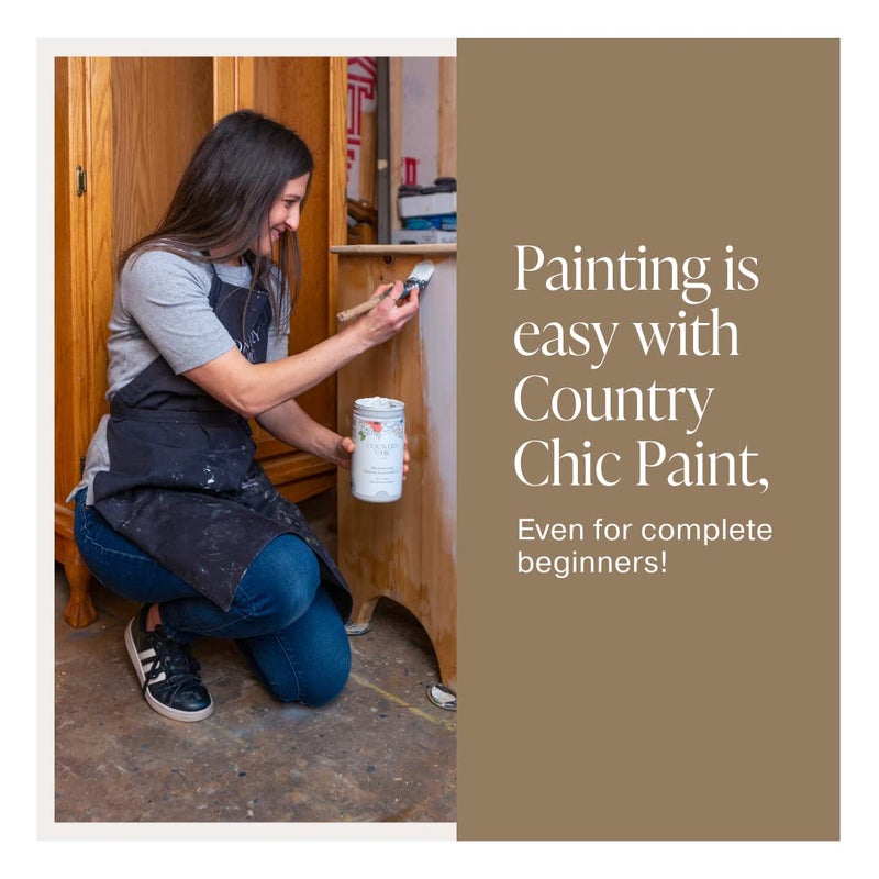 Country Chic Paint Country Chic All-in-One Chalk Paint for Furniture, Cabinets, Home Decor, Eco-Friendly, Matte Finish, Built-In Primer & Top Coat for Wood, Metal - Driftwood (Brown) - 4 oz (118 ml) - Image 4